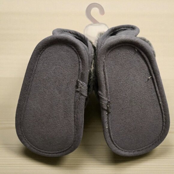 First Steps by Stepping Stones Baby Booties Size 2 Gray Faux Fur Lined Crib Shoe - Picture 5 of 6